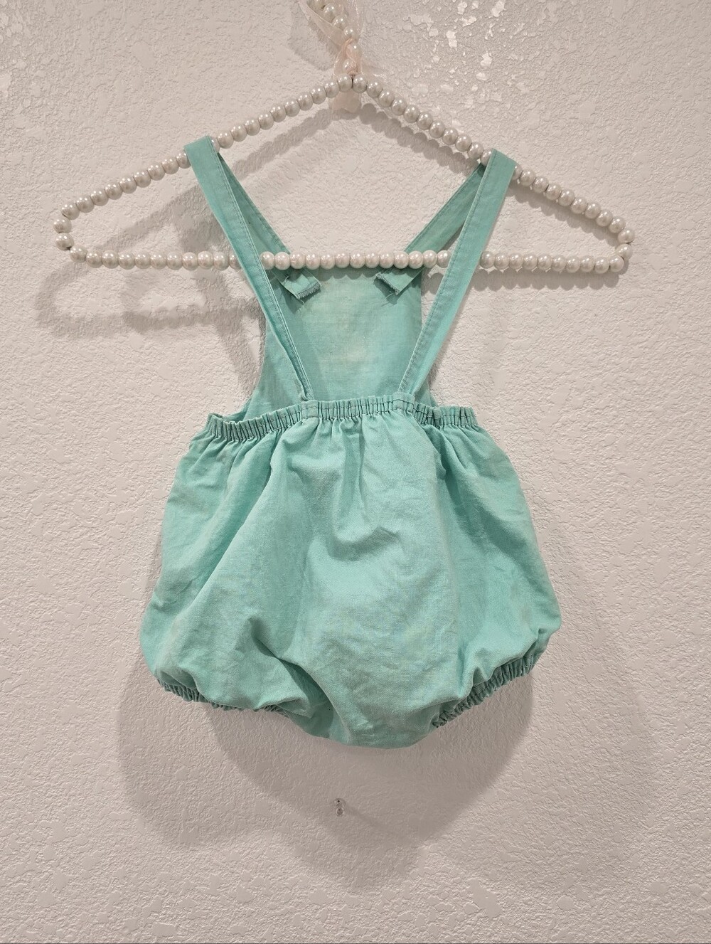 Vintage Toddle Time mint green baby bubble romper Diaper Cover Size 1 - Picture 2 of 11